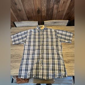 Wrangler Men’s Button Up, Blue Plaid, Size Small